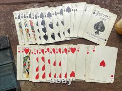 Antique c1900 Travelling Mini Poker Chip and Mini Dice Set Bicycle Playing Cards Antique c1900 Travelling Mini Poker Chip and Mini Dice Set Bicycle Playing Cards