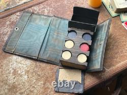 Antique c1900 Travelling Mini Poker Chip and Mini Dice Set Bicycle Playing Cards Antique c1900 Travelling Mini Poker Chip and Mini Dice Set Bicycle Playing Cards