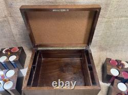 Antique clay poker chip set wood case & racks with bakelite knobs & 360ish chips Antique clay poker chip set wood case & racks with bakelite knobs & 360ish chips