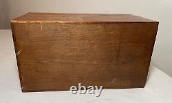 Antique handmade wooden marquetry wood clay poker caddy gambling set chips