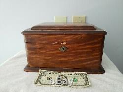 Antique poker chips set in beautiful oak case