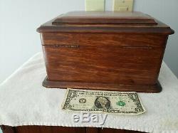 Antique poker chips set in beautiful oak case