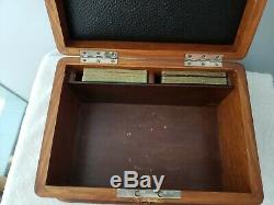 Antique poker chips set in beautiful oak case