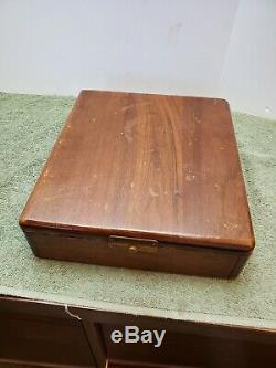 Antique vintage clay chip wood hard box case poker gambling box gaming set