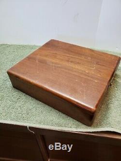 Antique vintage clay chip wood hard box case poker gambling box gaming set