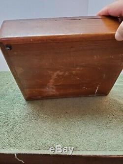 Antique vintage clay chip wood hard box case poker gambling box gaming set