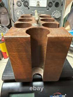 Antique wooden nickel Handle wood clay poker caddy gambling set chips