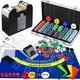 Aoriher Blackjack Poker Chip Set with 300 Chips, Card Shuffler, Dealer Shoe
