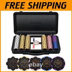 Art Deco Inspired 14g Clay Poker Chip Set with 300/500 Count for Stylish Play