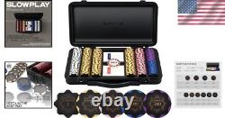 Art Deco Inspired 14g Clay Poker Chip Set with 300/500 Count for Stylish Play