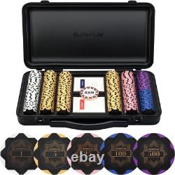 Art Deco Inspired 14g Clay Poker Chip Set with 300/500 Count for Stylish Play