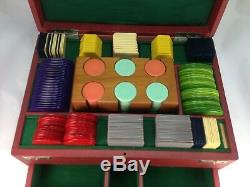 Art Deco Unique Colors Abercrombie & Fitch Bakelite Gaming Poker Chip Gaming Set