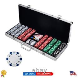 Authentic Casino Poker Set 11.5g Chips with Cards & Velvet Case 500 Pieces
