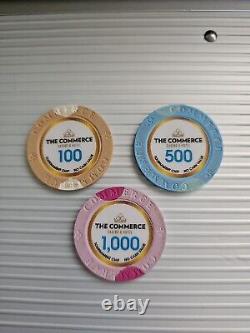 Authentic Collectible Poker Chip Set From Tournament /#commercencv 100 500 1000