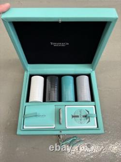 Authentic TIFFANY & CO Full Poker Chip Set Set Of 2 Playing Cards Travel Case