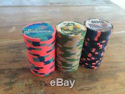 BAHAMIA CASINO Paulson Poker Chip Set 600 Chips! Mint Excellent RARE