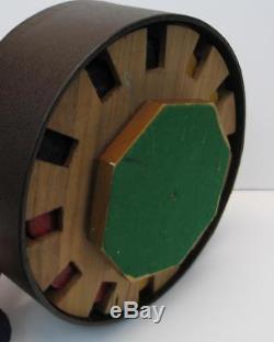 BAKELITE Poker Chips Set Walnut 12 Slot Lazy Susan Chip Caddy & Cover Vintage
