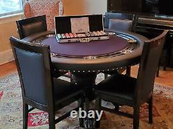 BBO Nighthawk Poker Table Collection (Table + 4 Chairs + Dining Top + Chip Set)
