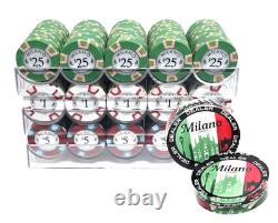 BIG SALE Milano 9g Clay Poker Chips 300 Count Set Milano Dealer Button