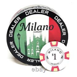 BIG SALE Milano 9g Clay Poker Chips 300 Count Set Milano Dealer Button