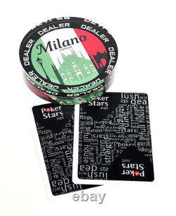BIG SALE Milano 9g Clay Poker Chips 300 Count Set Milano Dealer Button