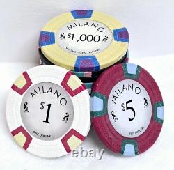 BIG SALE Milano 9g Clay Poker Chips 300 Count Set Milano Dealer Button