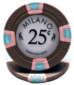 BIG SALE Milano 9g Clay Poker Chips 300 Count Set Milano Dealer Button