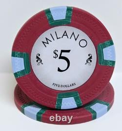 BIG SALE Milano 9g Clay Poker Chips 300 Count Set Milano Dealer Button