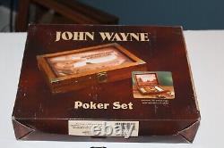 BRAND NEW John Wayne Poker Set Wooden Case W 200 Chips & Cards Cowboy Gift Game