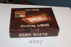 BRAND NEW John Wayne Poker Set Wooden Case W 200 Chips & Cards Cowboy Gift Game