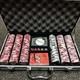 BUDWEISER POKER SET in Padded Aluminum Case-Marked Poker Chips & Playing Cards