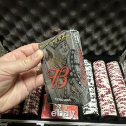 BUDWEISER POKER SET in Padded Aluminum Case-Marked Poker Chips & Playing Cards