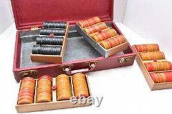 Bakelite Catalin Poker Chips Multi-Color Set Approx 500+ Pieces w Boxed Caddy