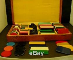 Bakelite Gaming Poker Chips 10 Bright Colors In Fitted Wooden Box 200 Pieces