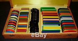 Bakelite Gaming Poker Chips 10 Bright Colors In Fitted Wooden Box 200 Pieces