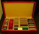 Bakelite Gaming Poker Chips 9 Bright Colors In Fitted Wooden Box 180 Pieces