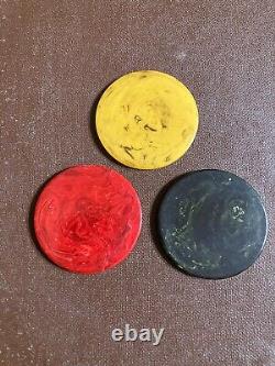 Bakelite Poker Chips set in Lowe Game Box with Lock & Key