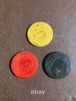 Bakelite Poker Chips set in Lowe Game Box with Lock & Key