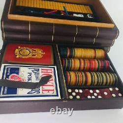 Bakelite Traveling Game Set Poker Chips, Dominoes, Dice, 2 Decks of Cards