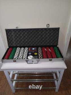 Beautiful United States Navy Poker 500 Chip Set + More With Case Free S/H