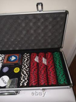 Beautiful United States Navy Poker 500 Chip Set + More With Case Free S/H