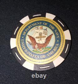 Beautiful United States Navy Poker 500 Chip Set + More With Case Free S/H