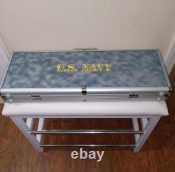 Beautiful United States Navy Poker 500 Chip Set + More With Case Free S/H