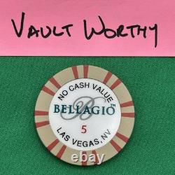 Bellagio Resort Casino Las Vegas NV Set of 6 Tournament Poker Chips 5-10000
