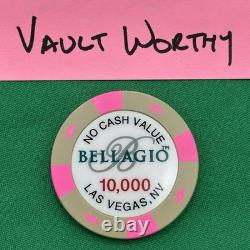 Bellagio Resort Casino Las Vegas NV Set of 6 Tournament Poker Chips 5-10000