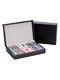 Bey-Berk Poker Set with 200 Chips in Leather Case Black