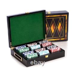 Bey-berk G515 Poker Set 300 Chip/inlay Lacquer Wood Box $450.00