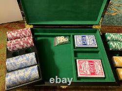 Bey-berk G515 Poker Set 300 Chip/inlay Lacquer Wood Box $450.00