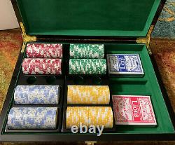 Bey-berk G515 Poker Set 300 Chip/inlay Lacquer Wood Box $450.00