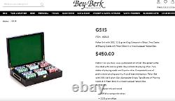 Bey-berk G515 Poker Set 300 Chip/inlay Lacquer Wood Box $450.00